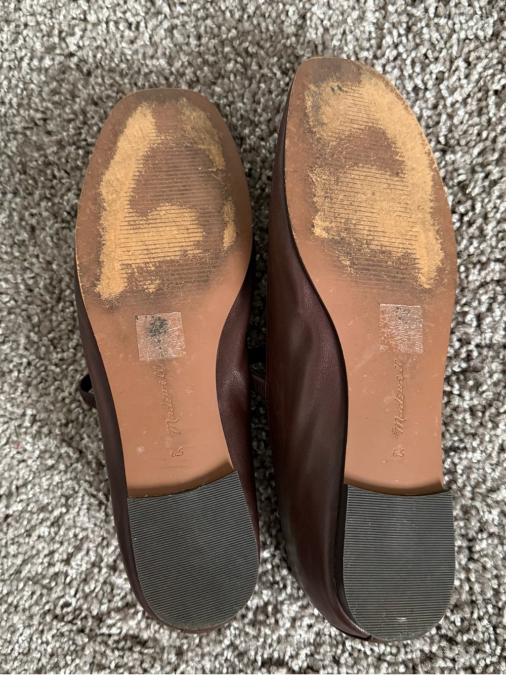 Madewell The Greta Ballet Flat in Coffee Bean Size 6.5 Preppy Leather Square Toe - Picture 6 of 6